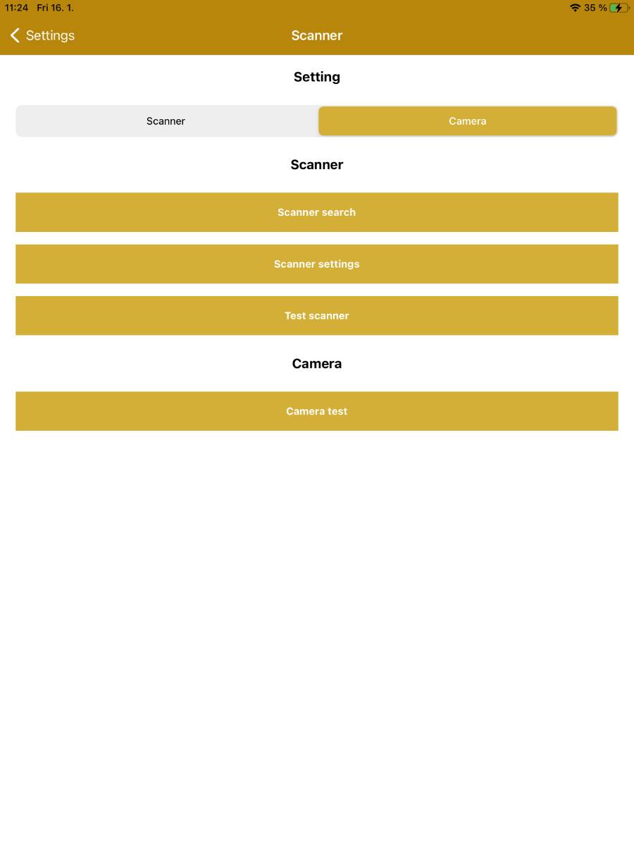 Scanner settings for reading EAN codes