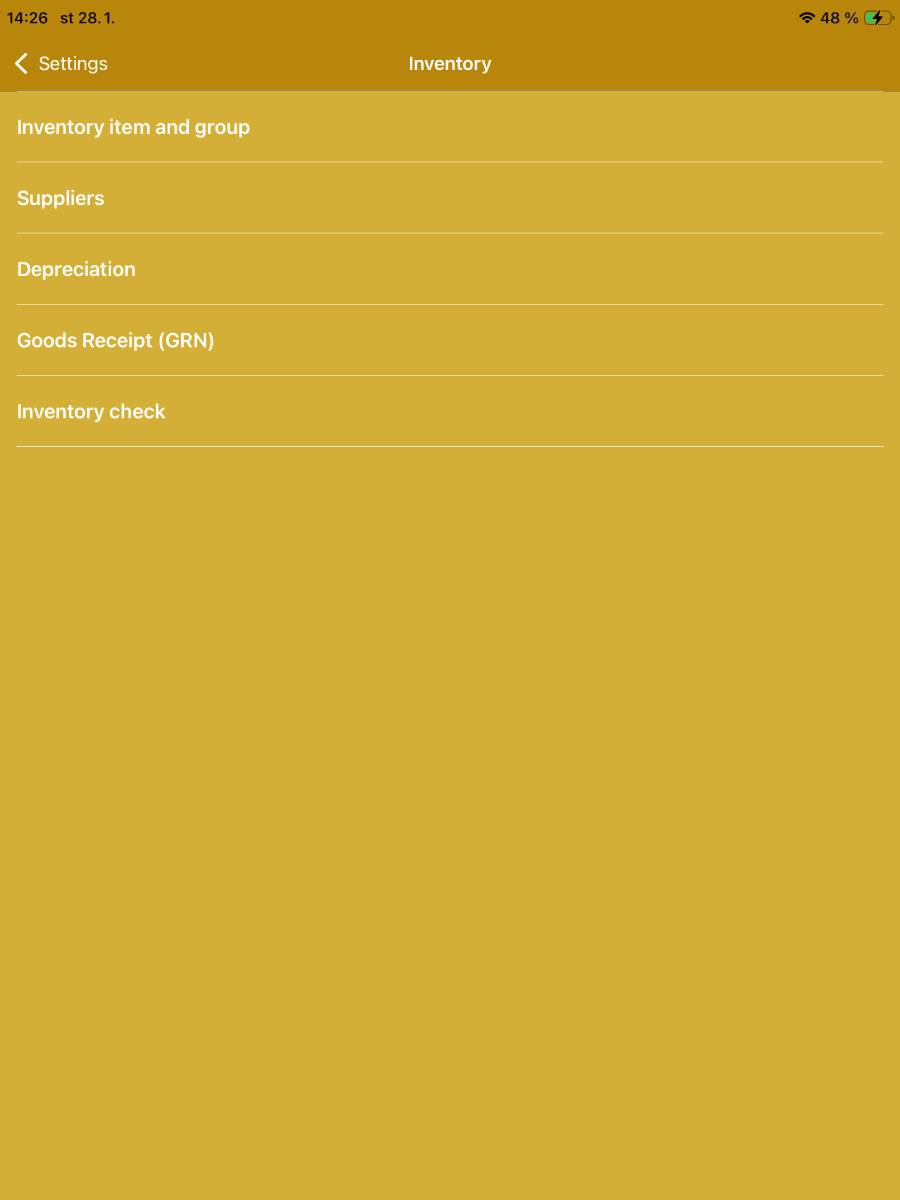 Inventory management settings
