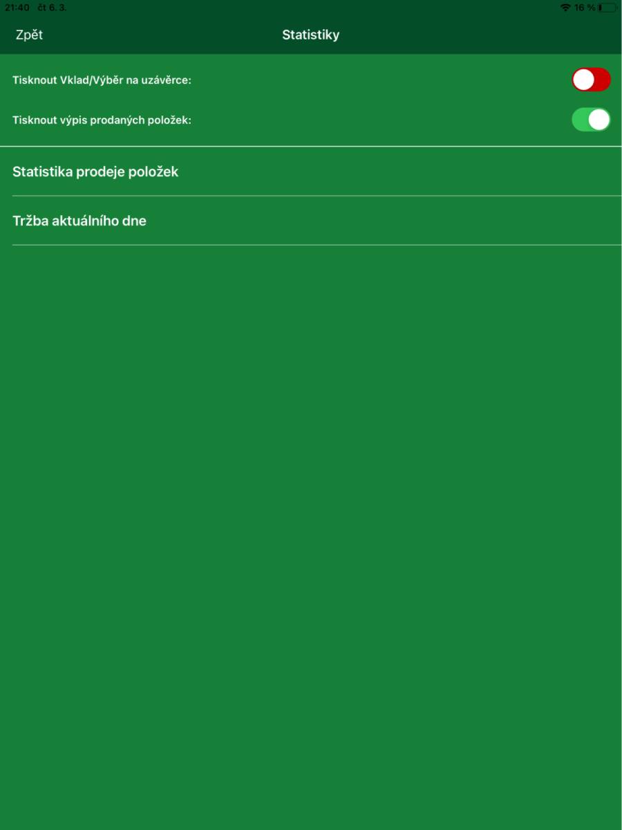 Print statistics settings