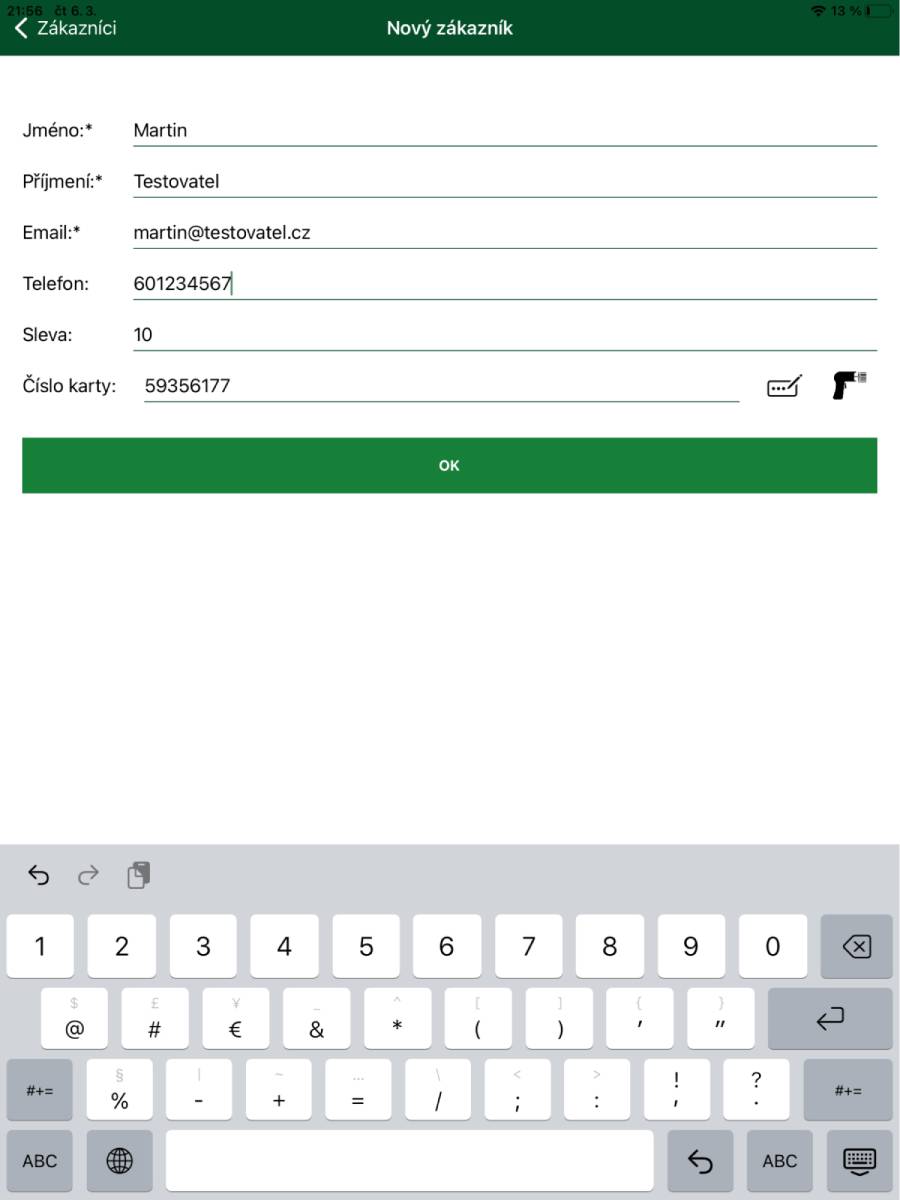Create new customer and edit customer