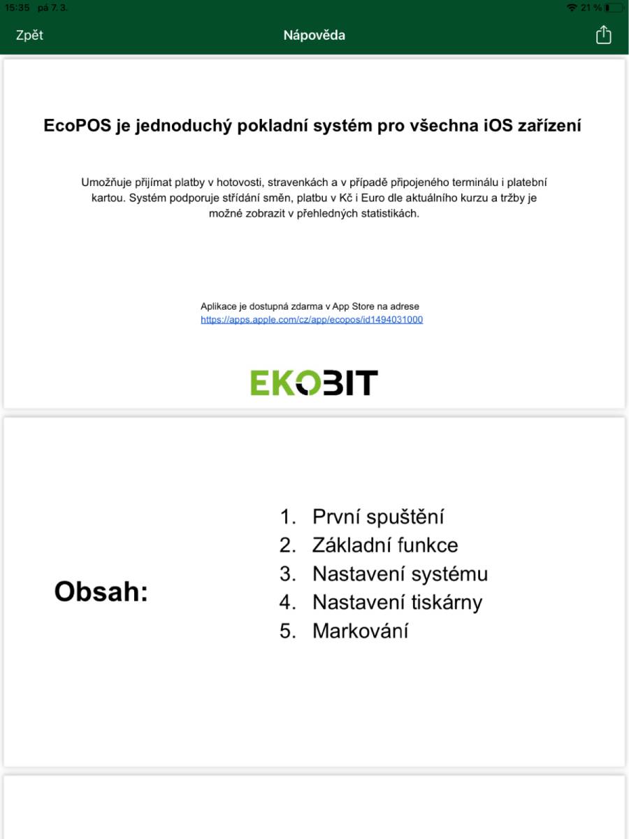 Help for the application