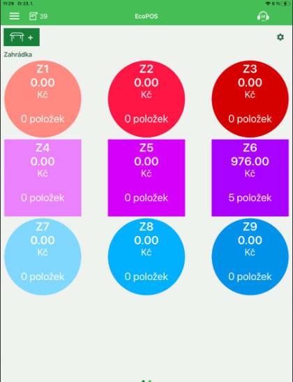 Gastro mode – table map